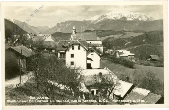 st. corona am wechsel, ansicht mit rax und schneeberg
