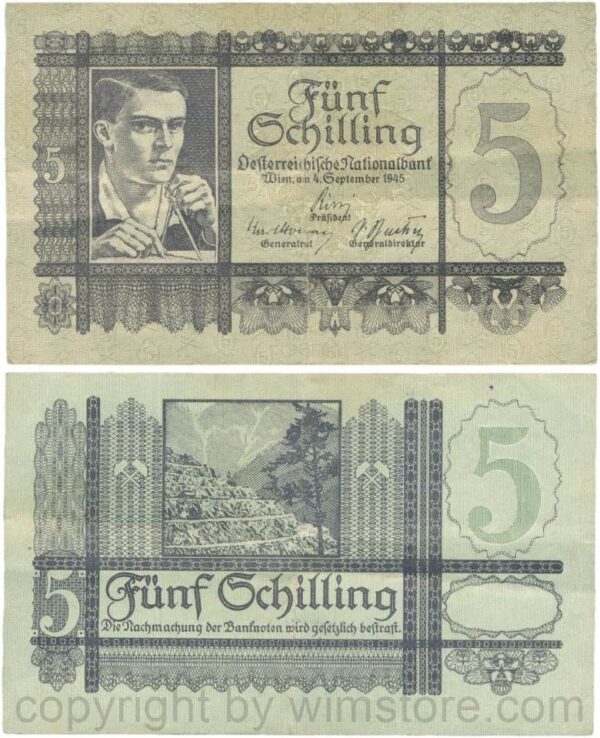 Österreich, 2. republik, p121, 5 schilling 1945; 4
