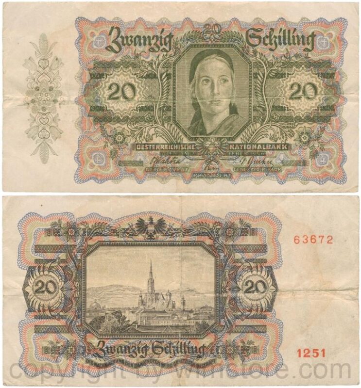 Österreich, 2. republik, p123, 20 schilling 1946; 5