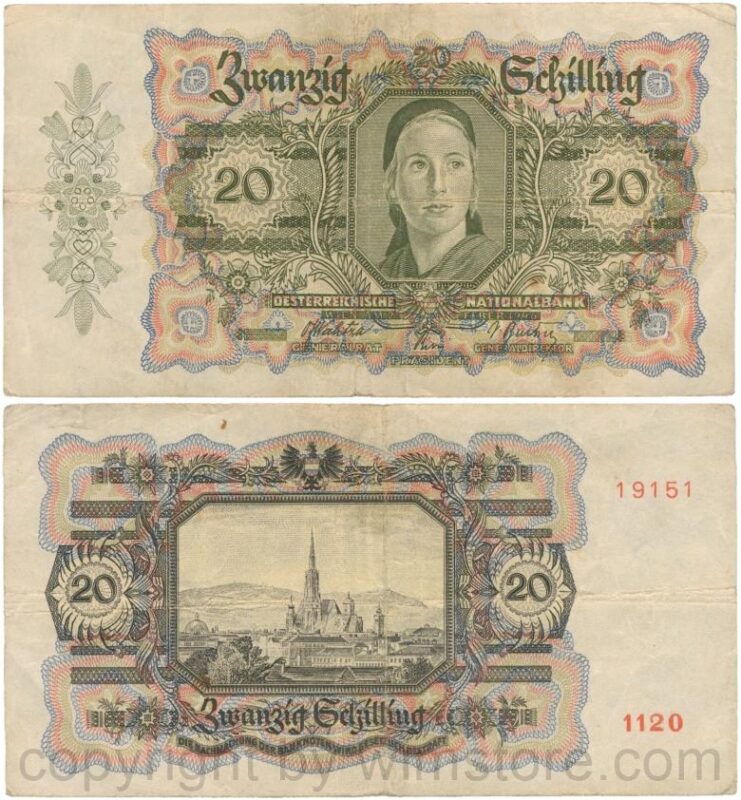 Österreich, 2. republik, p123, 20 schilling 1946; 5