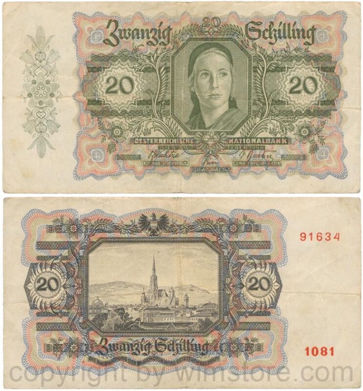 Österreich, 2. republik, p123, 20 schilling 1946; 5