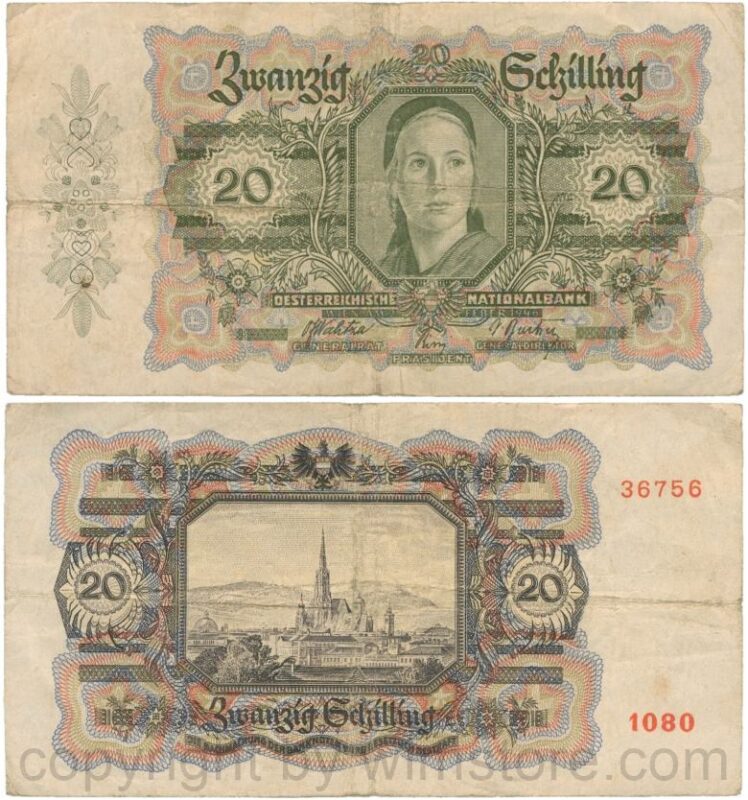 Österreich, 2. republik, p123, 20 schilling 1946; 5 (kopie)