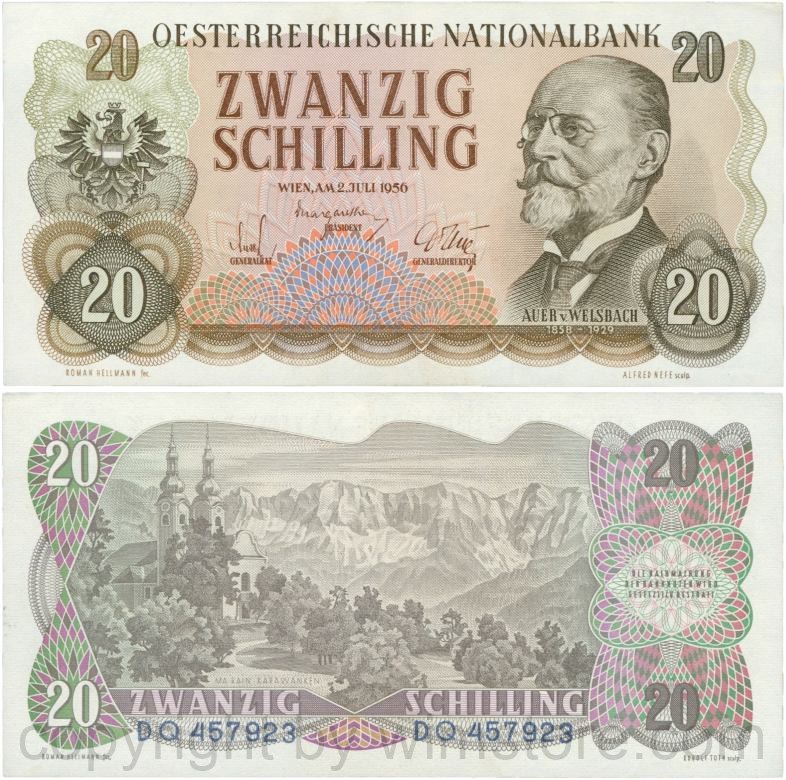 Österreich, 2. republik, p134a, 500 schilling 1953; gering (kopie)