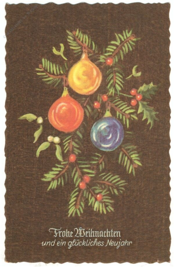 weihnachten, zweig mit kugeln