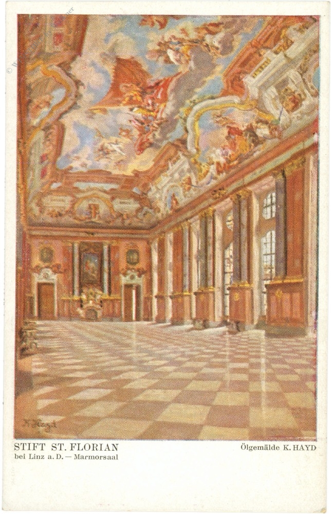 linz an der donau, stift st. florian, marmorsaal linz an der donau, stift st. florian, marmorsaal