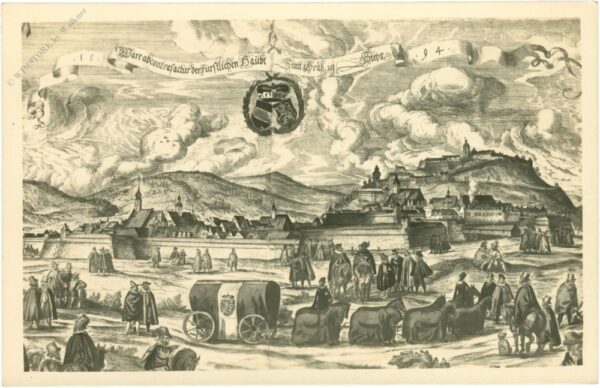 graz, alt graz, ansicht v. s. o. 1594 v. peham i. l. arch.