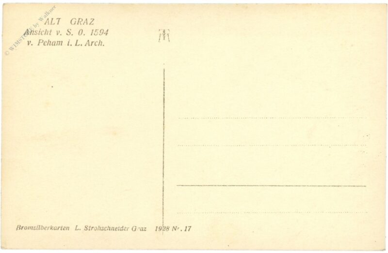 graz, alt graz, ansicht v. s. o. 1594 v. peham i. l. arch.