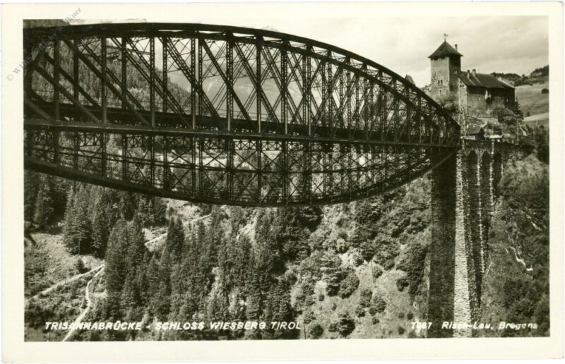 tobadill, schloss wiesberg, trisannabrücke tobadill, schloss wiesberg, trisannabrücke