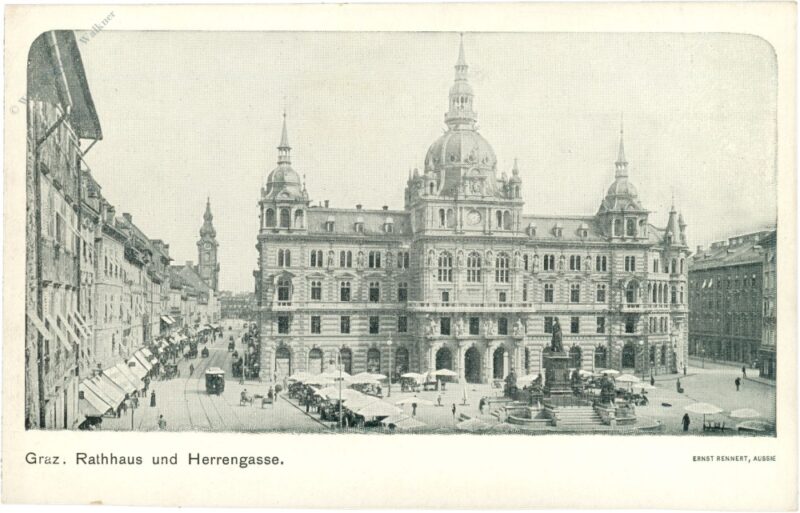 graz, rathaus und herrengasse