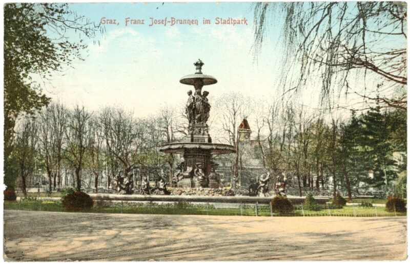 graz, franz josef brunnen im stadtpark