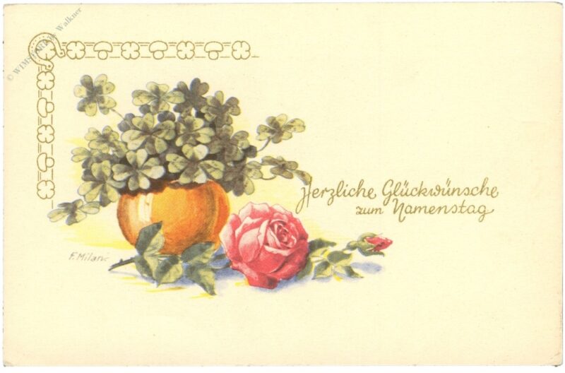 namenstag, klee und rosen