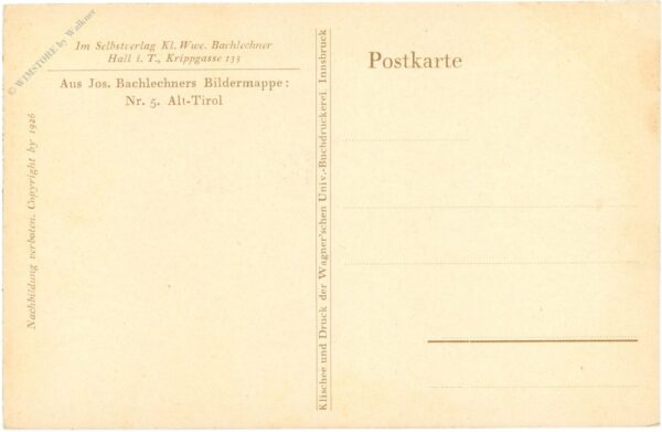 bachlechner, jos.: alt tirol