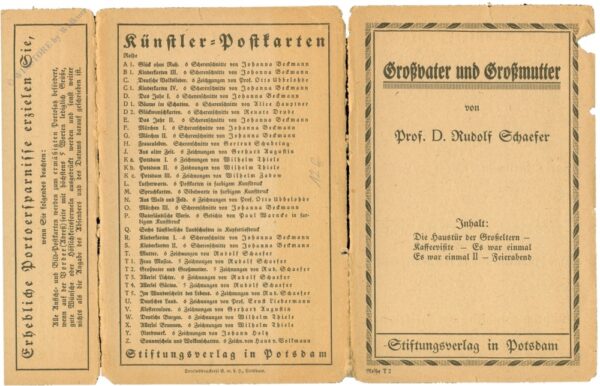 schäfer, prof. d. rudolf: grußvater und großmutter schäfer, prof. d. rudolf: grußvater und großmutter
