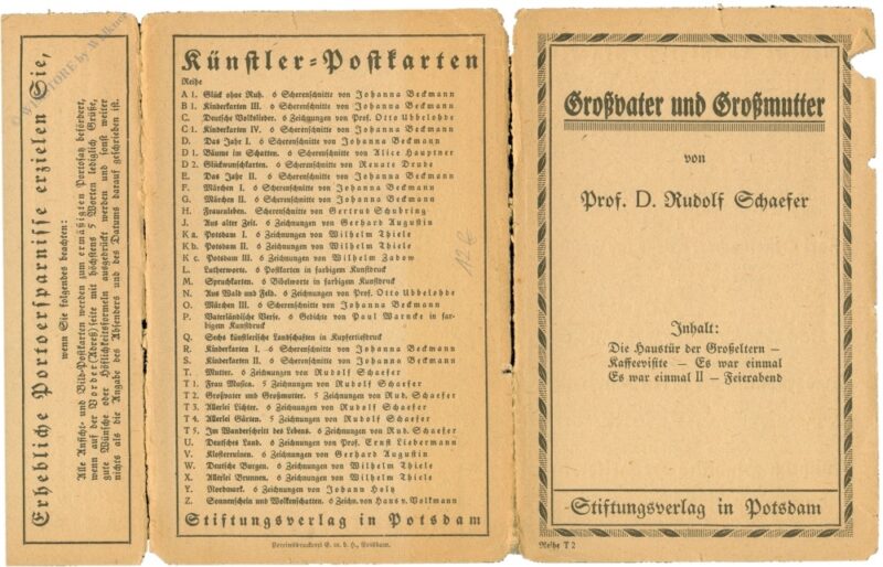 schäfer, prof. d. rudolf: grußvater und großmutter schäfer, prof. d. rudolf: grußvater und großmutter