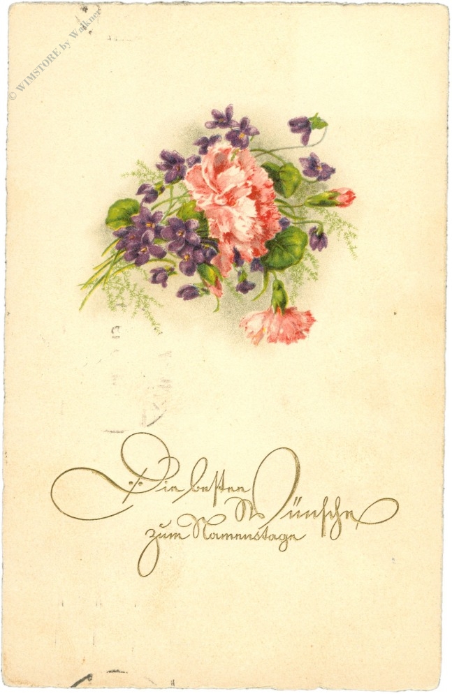 namenstag, nelken und veilchen