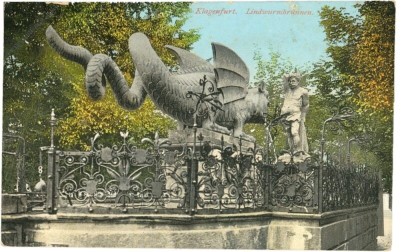klagenfurt, lindwurmbrunnen