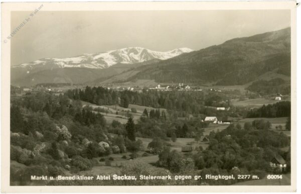 seckau, markt und benediktiner abtei gegen gr. ringkogel