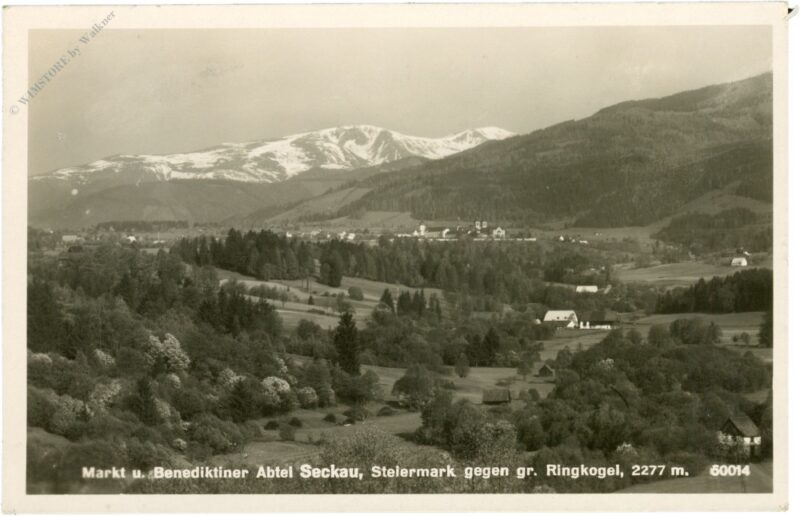 seckau, markt und benediktiner abtei gegen gr. ringkogel