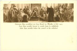 johannes hus protestiert vor dem konzil im münster, 6. juli 1415