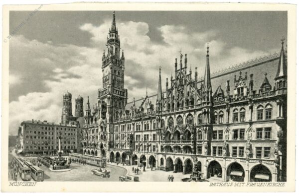 münchen, rathaus mit frauenkirche