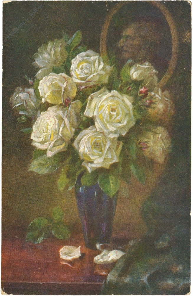 weiße rosen in einer vase
