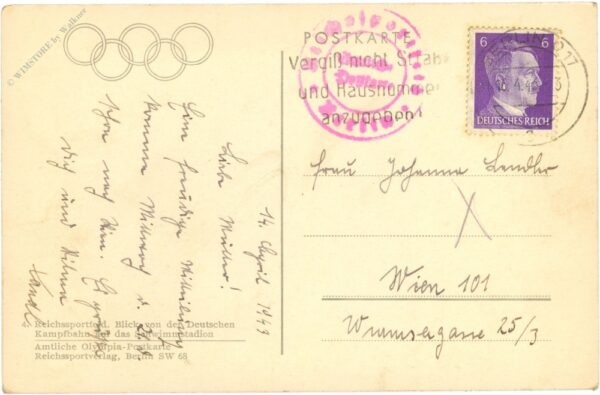 berlin, reichssportfeld, blick von der deutschen kampfbahn auf das schwimmstadion