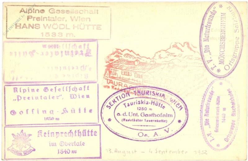 petersberg, blick von der neualmscharte auf den obersee sowie wödlhütte mit hüttensee