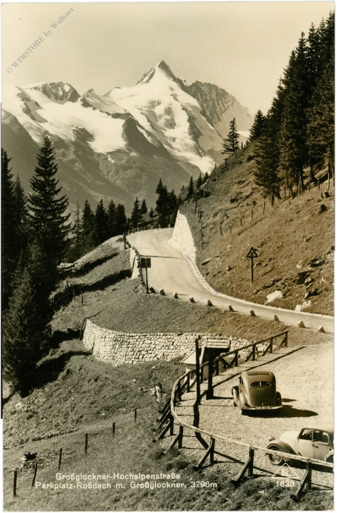 großglockner, hochalpenstrasse, parkplatz roßdach mit großglockner
