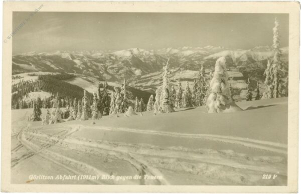 görlitzen, abfahrt, blick gegen die tauern