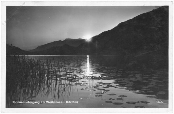 weißensee, sonnenuntergang