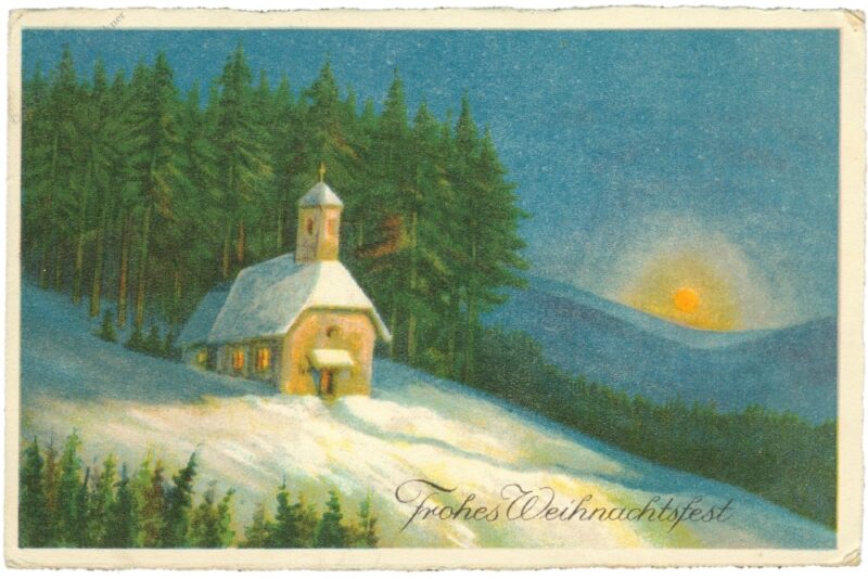 weihnachten, kirche im schnee