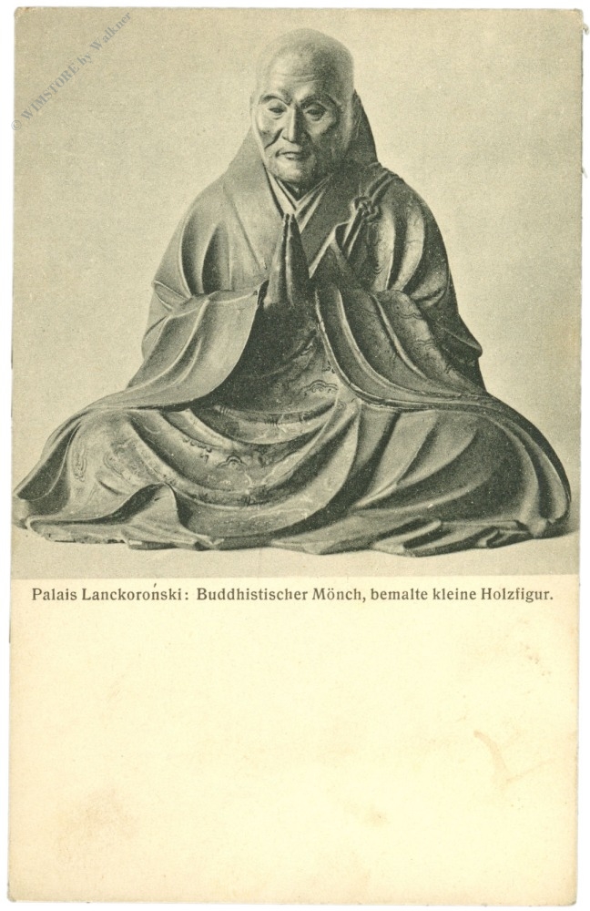 buddhistischer mönch, bemalte kleine holzfigur buddhistischer mönch, bemalte kleine holzfigur