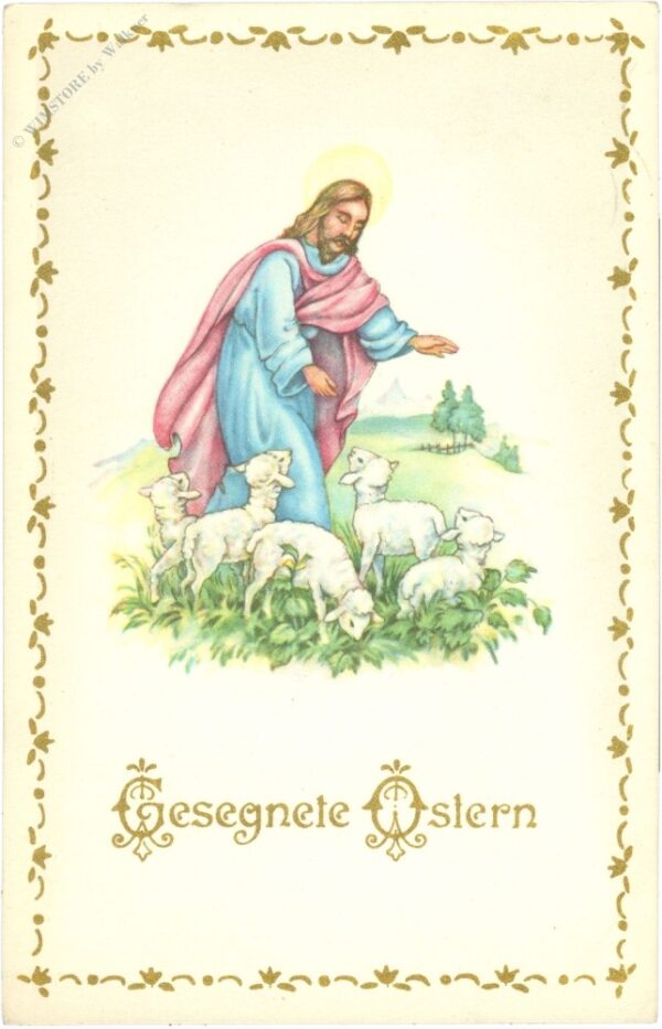 ostern, jesus mit lämmern