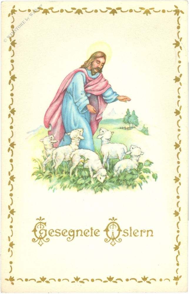 ostern, jesus mit lämmern
