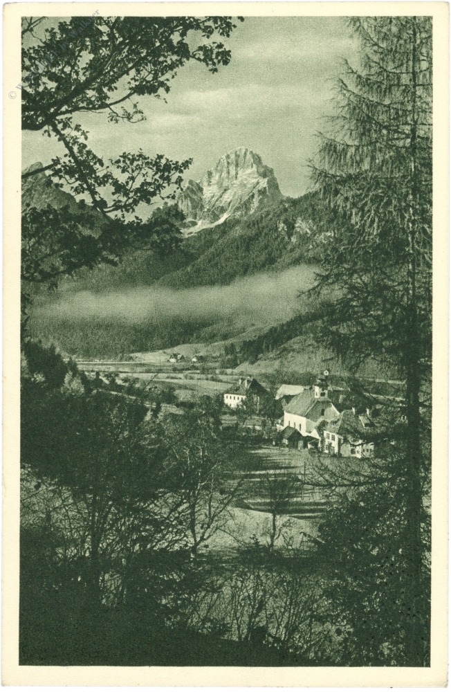 hinterstoder, dorfansicht mit spitzmauer