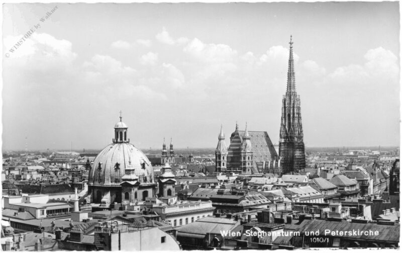 wien 1, stephansturm und peterskirche wien 1, stephansturm und peterskirche