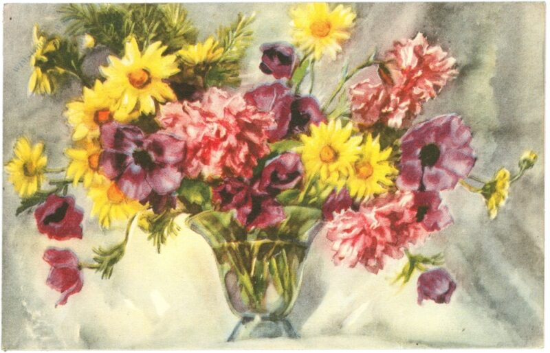 blumen in glasvase