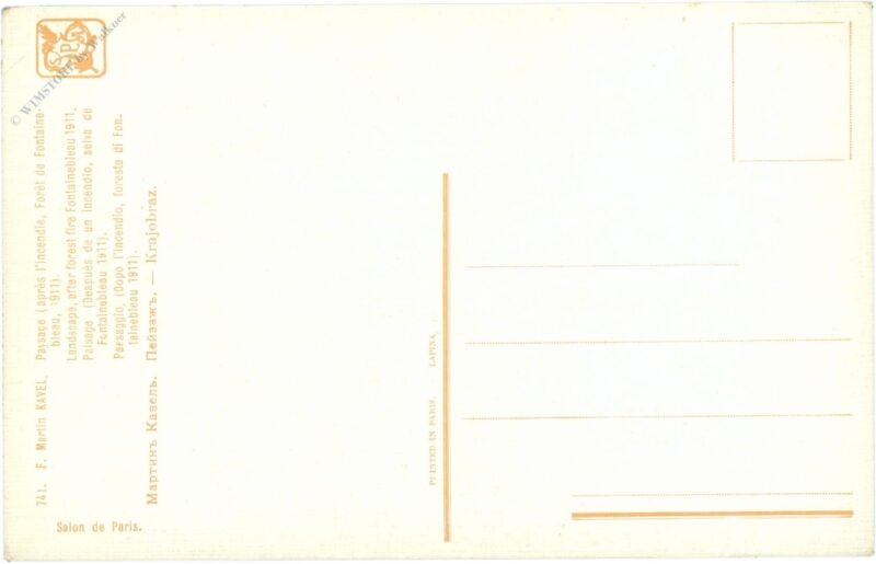 kavel, f. martin: landschaft nach waldbrand, fontainebleau 1911