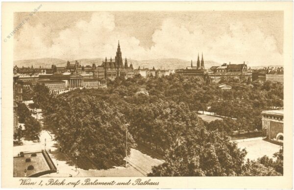 wien 1, blick auf parlament und rathaus
