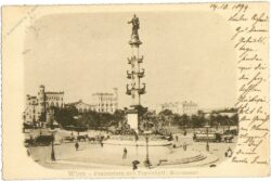 wien 2, praterstern mit tegetthoff monument