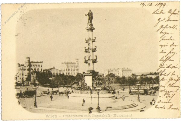 wien 2, praterstern mit tegetthoff monument