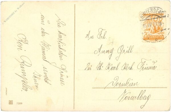 ostern, zweige mit flusslandschaft