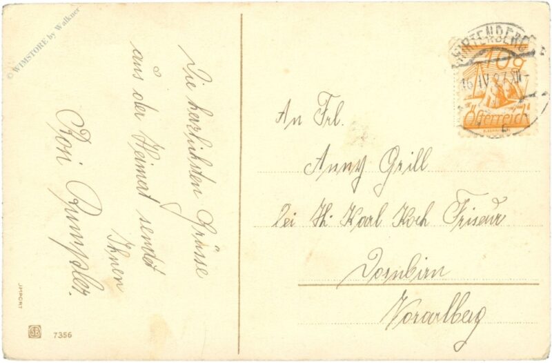 ostern, zweige mit flusslandschaft