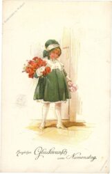 namenstag, mädchen mit blumen