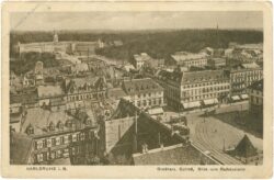 karlsruhe, schloss, blick vom rathausturm