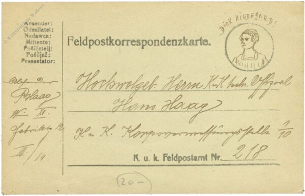 feldpostkorrespondenzkarte aus 1918