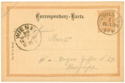 correspondenzkarte aus 1892