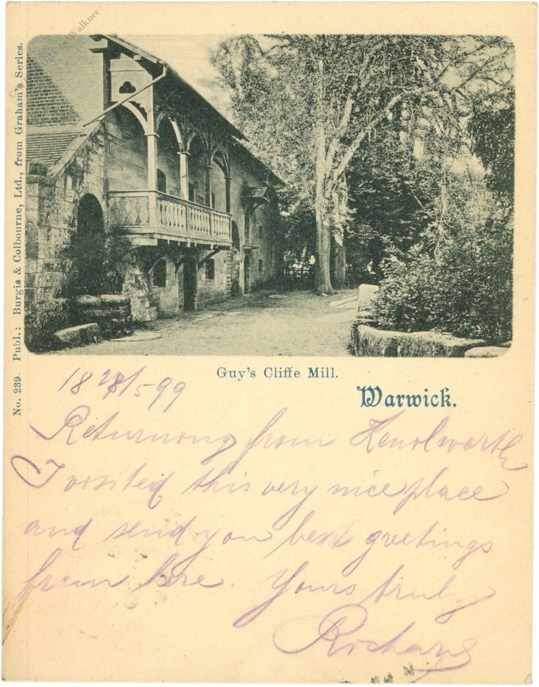 warwick, guy's cliffe mill