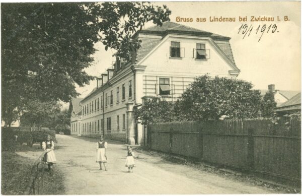 lindenau bei zwickau i. böhm., ortsansicht