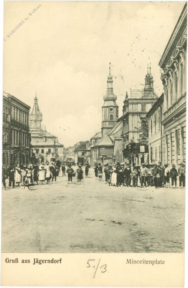 jägerndorf, gruss aus, minoritenplatz